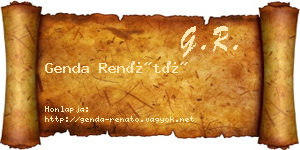 Genda Renátó névjegykártya